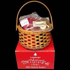 NIB VTG 2003 Longaberger Christmas Tree Trimming Melody Basket Combo Never Used
